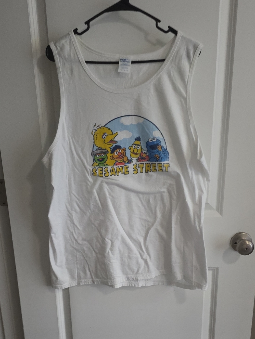 Sesame Street White Tank Top with Colorful Character Print MENS XL
